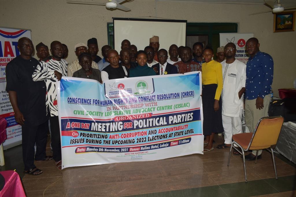 One Day Meeting for Political Parties on Prioritizing Anti-Corruption and Accountability issues towards 2023 Elections.